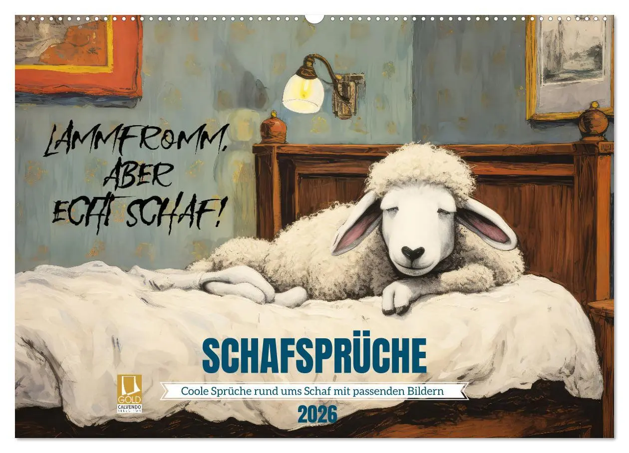 Cover: 9783457478318 | Schafsprüche (Wandkalender 2026 DIN A2 quer), CALVENDO Monatskalender